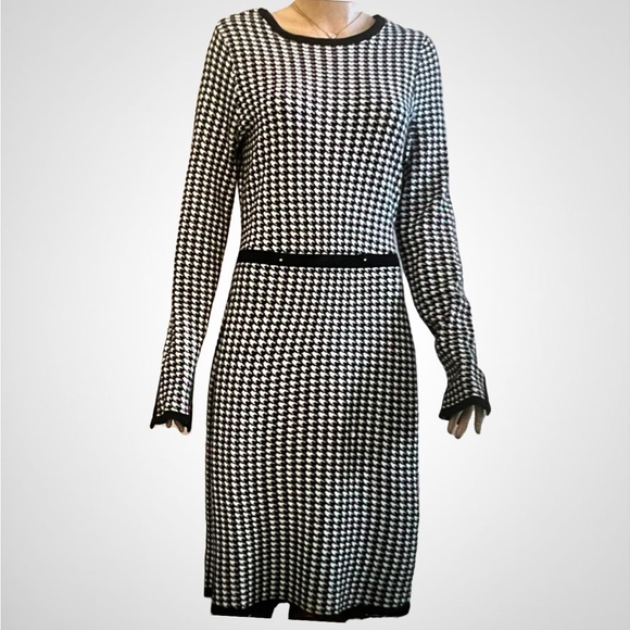 Heidi Weisel’s MIXT Houndstooth Sweater Dress L - Picture 1 of 16